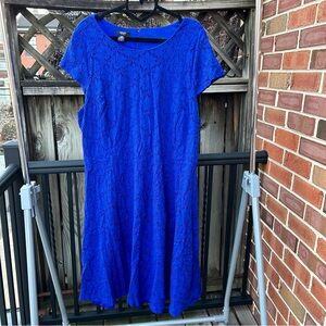 Alfani Lace Overlay Plus Dress 18W